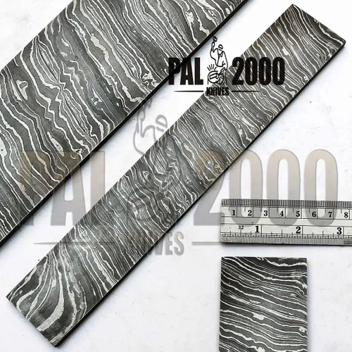 Miniatura 8 de PAL 2000 KNIVES DAM-9000 Billet de Damasco para la fabricación de cuchillos - Patrón de tormenta de fuego de barra 12" x 2" x 0.197 in