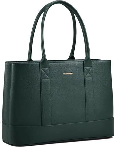 Miniatura 9 de LOVEVOOK Bolsa de mano para computadora portátil para mujer, piel vegana guijarro de 15.6 pulgadas, bolsa para laptop de gran capacidad para mujer