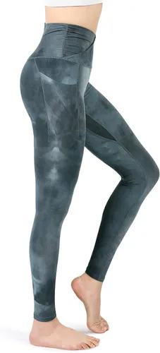 Miniatura 2 de ODODOS - Leggings de cintura cruzada para mujer, diseño con bolsillo interno, para yoga, deportes, gimnasia o entrenamiento, pantalones deportivos