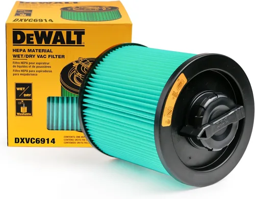DEWALT Filtro de vacío HEPA de repuesto DXVC6914, apto para aspiradora húmeda y seca de 6 a 16 galones, compatible con DXV06P, DXV09P, DXV09PA,