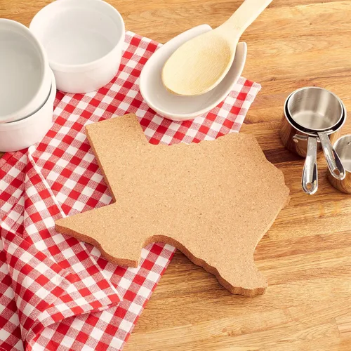 Miniatura 4 de Sostenedor de olla de corcho en forma de Texas Salvamanteles – 9 pulgadas Hot Pad Regalo