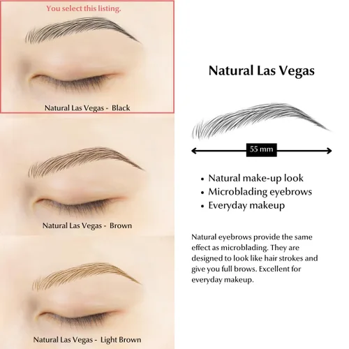 Miniatura 3 de Bliss and Beyond USA Pegatinas impermeables para tatuajes de cejas. Un aspecto real de trazo de cabello. Reemplazo de cabello sin cirugía.