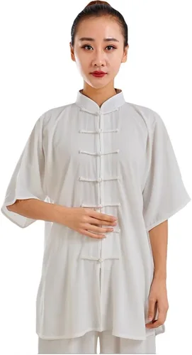 Miniatura 7 de ZooBoo Unisex Ropa de Ejercicio de Mañana, Traje de Tai Chi de Algodón con Mangas Cortas, Uniforme de Kung Fu