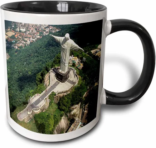 Miniatura 13 de 3dRose Corcovado Christ Statue, Río de Janeiro, Brasil-SA04 BBA0018-Bill Bachmann - Taza de dos tonos, 11 onzas, rojo/blanco