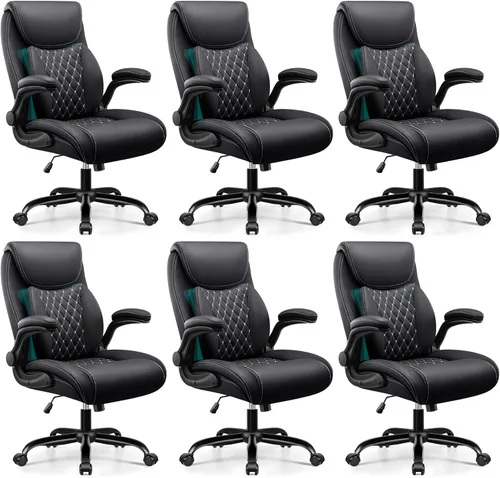 Miniatura 19 de BESTFAIR Silla de oficina, silla ejecutiva de escritorio para computadora con soporte lumbar para aliviar el dolor de espalda baja, silla ergonómica