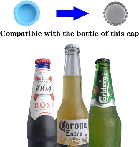 Miniatura 3 de Joso Tapones para botellas, tapa de botella de goma de silicona para ahorro de cerveza, sombrero de tapón de botella de soda, resellado Rosado