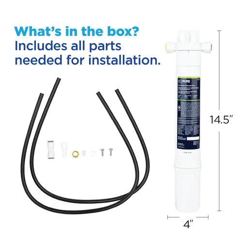 Miniatura 7 de EcoPure Sistema de filtración de agua en línea para grifo principal debajo del fregadero (EPWUFF1) Certificado NSF Reduce cloro, sedimentos