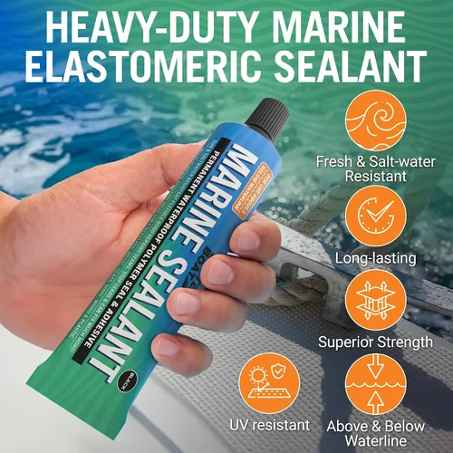 Miniatura 2 de Sellador y adhesivo marino, calafateo impermeable de grado marino, sellador de agua de alta temperatura para barco, automóvil y RV, sin silicona