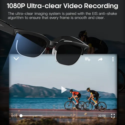 Miniatura 2 de Lentes de cámara inteligente AI con cámara HD de 8 MP, fotos 4K y video de 1080P, antivibración, llamadas de música y Bluetooth, traducción