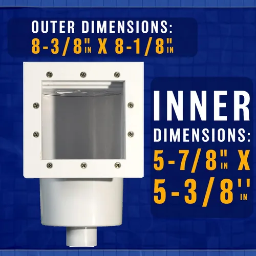 Miniatura 2 de Poolzilla Kit completo estándar de skimmer de pared para piscina sobre el suelo, blanco