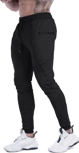 Miniatura 2 de MAIKANONG Pantalones deportivos ajustados para hombre, pantalones de entrenamiento para gimnasio, correr, atletismo, casual