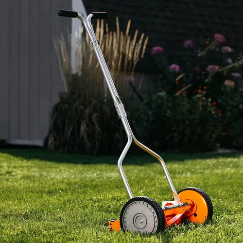 Miniatura 3 de American Lawn Mower Company 1204-14 Cortacésped de carrete de empuje de 4 hojas de 14 pulgadas, color rojo