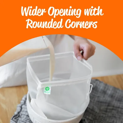 Miniatura 7 de Bolsa para leche de frutos secos de calidad. Grande 12 inx 12 in de grado comercial. Bolsa reutilizable almendra leche y colador de alimentos.