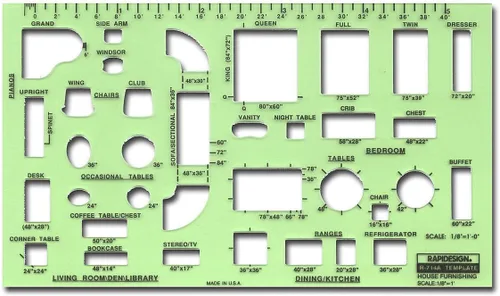 Miniatura 11 de Plantilla de detalle de cocina Rapidesign con escala de 1/2 pulgada, 1 unidad (R719)