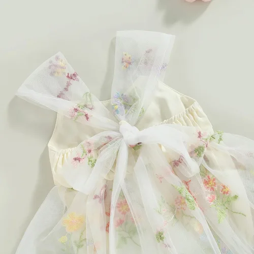 Miniatura 81 de Mameluco para bebés y niñas de 3, 6, 9, 12, 18 meses, enterizo de manga corta, fruncido, faldas y dobladillo, diadema