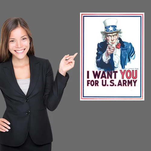 Miniatura 4 de Palace Learning Tío Sam - Póster con texto en inglés "I Want You For U.S. Army Poster – Póster de la Segunda Guerra Mundial – Segunda Guerra Mundial