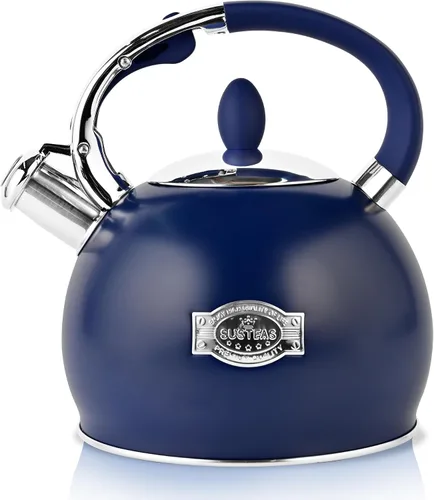 Miniatura 11 de SUSTEAS Tetera Silbante para Estufa - Tetera de Té de Acero Inoxidable Grado Alimenticio con Mango Ergonómico de Toque Frío, Con 1 Guante de Negro