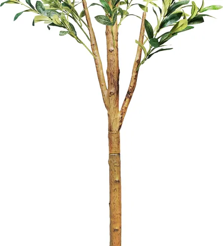 Miniatura 6 de Sunnyglade Árbol de olivo artificial de seda sintética de 6 pies de alto para decoración del hogar, sala de estar, oficina, olivo falso con tronco