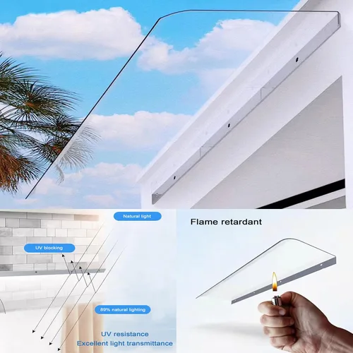 Miniatura 6 de Toldo transparente invisible para ventana, toldo para puerta delantera al aire libre, patio, toldo moderno de policarbonato para puerta delantera