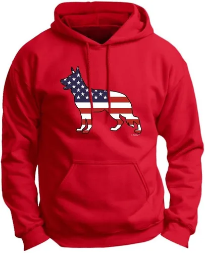 Miniatura 6 de ThisWear Sudadera con capucha de primera calidad con diseño de pastor alemán y bandera estadounidense