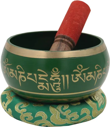 Miniatura 9 de DharmaObjectsGorgeous 8 Símbolos de la Suerte para meditación, Plato cantante / cojín / mazo, Negro, S