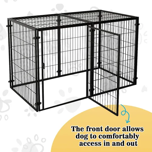Miniatura 3 de XPIY Jaula grande para perros – Perrera de metal para perros medianos y pequeños, segura para interiores y exteriores, jaula grande para cachorros