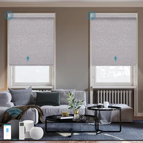 Miniatura 17 de Persiana Motorizada, Compatible con Homekit Thread-Enabled, Persianas Inteligentes 100% Opacas con Control Remoto, Persiana Enrollable Eléctrica