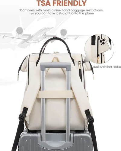 Miniatura 6 de LOVEVOOK Mochila para laptop para mujeres, Mochila bolso, Mochila de viaje de gran capacidad, Bolsa de enfermera, Bolsa para laptop para mujeres