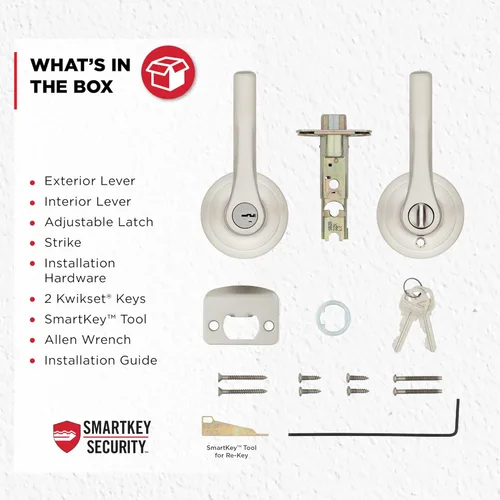 Miniatura 7 de Kwikset Henley - Manija de puerta de entrada con cerradura y llave, palanca reversible con llave y segura para exterior, para entrada principal
