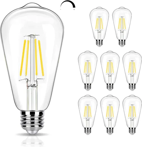 Miniatura 17 de Paquete de 16 Bombillas LED Edison Equivalente a 40W, Bombilla de Filamento LED Regulable de 4W, Bombilla de Luz ST19 5000K Luz de Día, 450LM E26