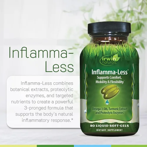 Miniatura 5 de Irwin Naturals Inflamma-Less, Promueve la comodidad, la movilidad y la flexibilidad, 80 cápsulas blandas líquidas