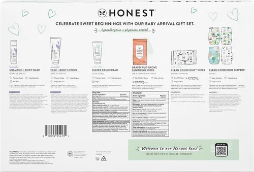 Miniatura 5 de The Honest Company Set de regalo para la llegada del bebé, esenciales para recién nacidos, caja de bienvenida, pañales, toallitas, cuidado personal
