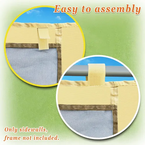 Miniatura 6 de Paredes laterales de malla para toldo desplegable de 10 x 10, mosquitera, panel lateral de malla para tienda de campaña y kiosco Beige