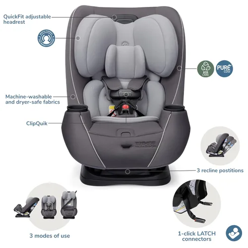 Miniatura 9 de Maxi-COSI Pria Max - Asiento de automóvil convertible 3 en 1, asiento de automóvil para bebé a niño, clip magnético para el pecho ClipQuick, LATCH