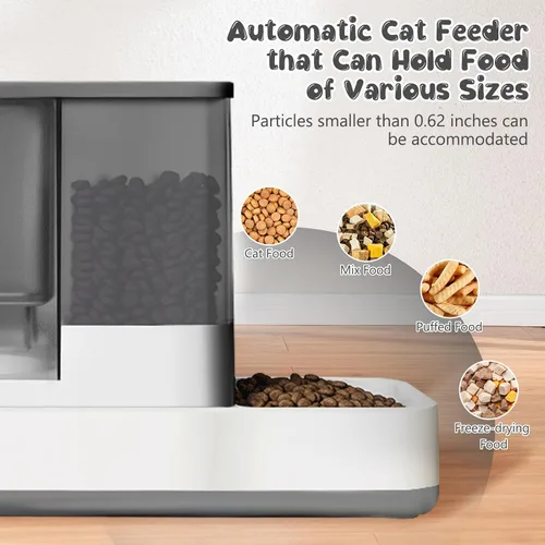 Miniatura 5 de GearRoot Alimentador automático para gatos y dispensador de agua, 2 en 1, dispensador de alimentos para mascotas por gravedad y dispensador de agua