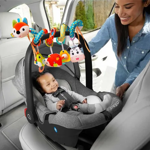 Miniatura 4 de Juguetes de asiento de automóvil para bebés, juguetes de peluche en espiral para bebés de 0 a 6 meses, cochecito colgante de juguete, regalo