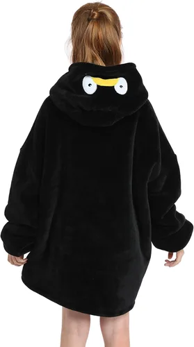 Miniatura 4 de Manta con capucha para edades de 4 a 12 años, sudadera de animales, de gran tamaño, hecha de franela muy suave, con bolsillos y mangas, diseño