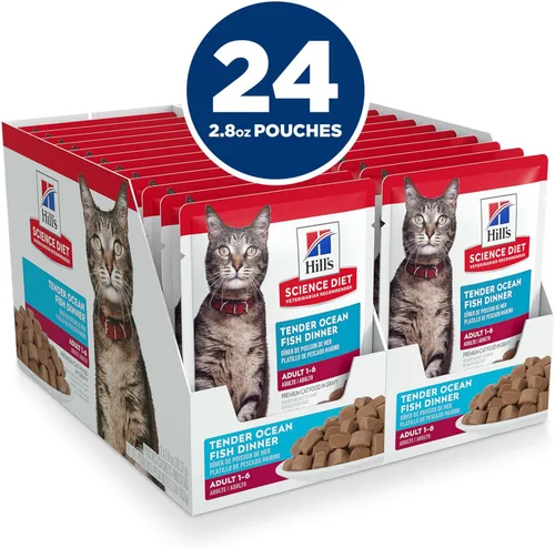 Miniatura 3 de Hill's Science Diet Adulto 1-6, Adulto 1-6 Premium Nutrition, Comida húmeda para gatos, estofado de pescado del océano, bolsa de 2.8 onzas, caja