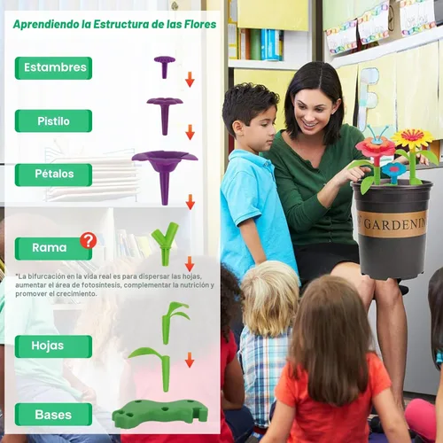 Miniatura 5 de BIRANCO. Juguetes de construcción de jardín de flores - Construye un ramo de arreglos florales para niños pequeños y niños regalos para niñas de 3