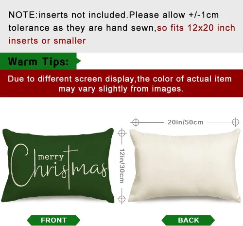 Miniatura 7 de RABUSOFA Fundas de almohada de Navidad con mensaje de Feliz Navidad, decoraciones para el invierno, fundas de almohada decorativas, fundas