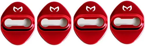 MAXDOOL Pestillos de bloqueo de puerta de automóvil de acero inoxidable Protector para Mazda 3, 6, Miata MX-5 CX-3, CX-5, CX-9, respaldo adhesivo 3M