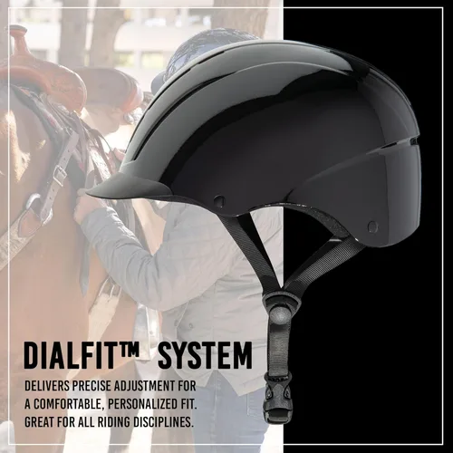 Miniatura 4 de Troxel Spirit - Casco de equitación de cobertura completa, diseño ajustable de perfil bajo, equipo de equitación de seguridad Negro