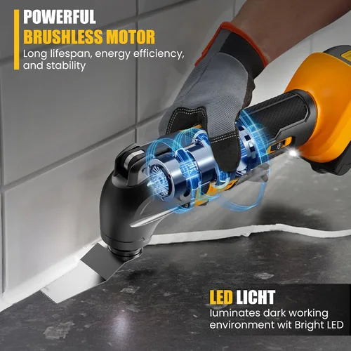 Miniatura 3 de Kit de múltiples herramientas oscilantes compatible con batería DEWALT de 20 V, herramientas oscilantes inalámbricas con motor sin escobillas, 6