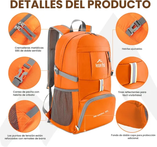 Miniatura 3 de Venture Pal 35L Mochila ultra ligera, plegable, para viajes, camping, senderismo, deportes al aire libre