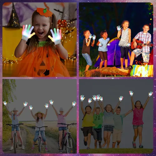 Miniatura 6 de Disfraz de Halloween para niños, juguetes geniales para guantes LED iridiscentes, regalos únicos para edades de 13 años en adelante, juguete