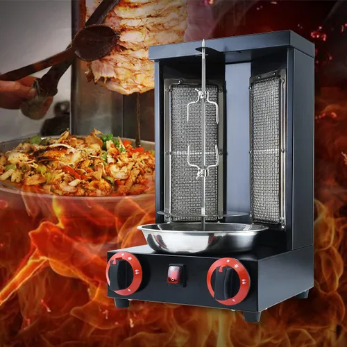 Miniatura 5 de Shawarma casero pollo parrilla gyro asador máquina de asador de encimera asador doner kebab máquina de gas vertical asador propano pavo parrilla