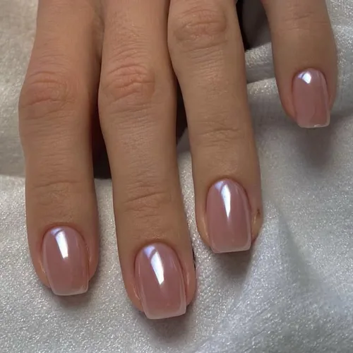 Miniatura 10 de Uñas a presión CurvLife cortas cuadradas Beige, Blancas, Rosas, Uñas postizas falsas acrílicas con diseño de albaricoque, uñas de cobertura completa