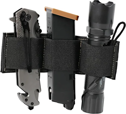 Miniatura 8 de Soporte para cargador de triple pistola, 1 paquete de soporte para linterna Molle, bolsa de gancho y bucle para mochilas de transporte ocultas
