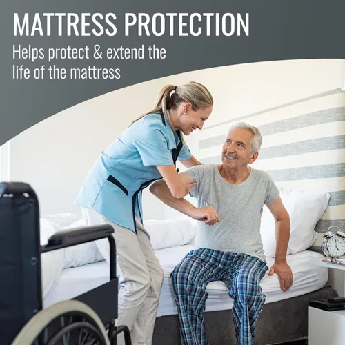 Miniatura 3 de DMI - Protector y funda de colchón impermeable. Sábana ajustable (bajera) contorneada para cama doble.