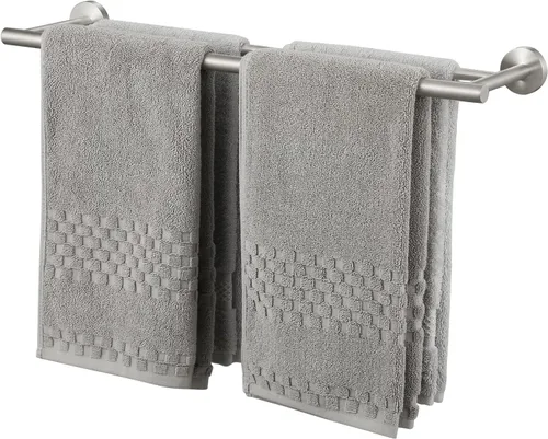 KES Toallero doble de 23.6 pulgadas, soporte para toallas de baño, cocina, barra de toalla doble, resistente al óxido, montaje en pared, acero